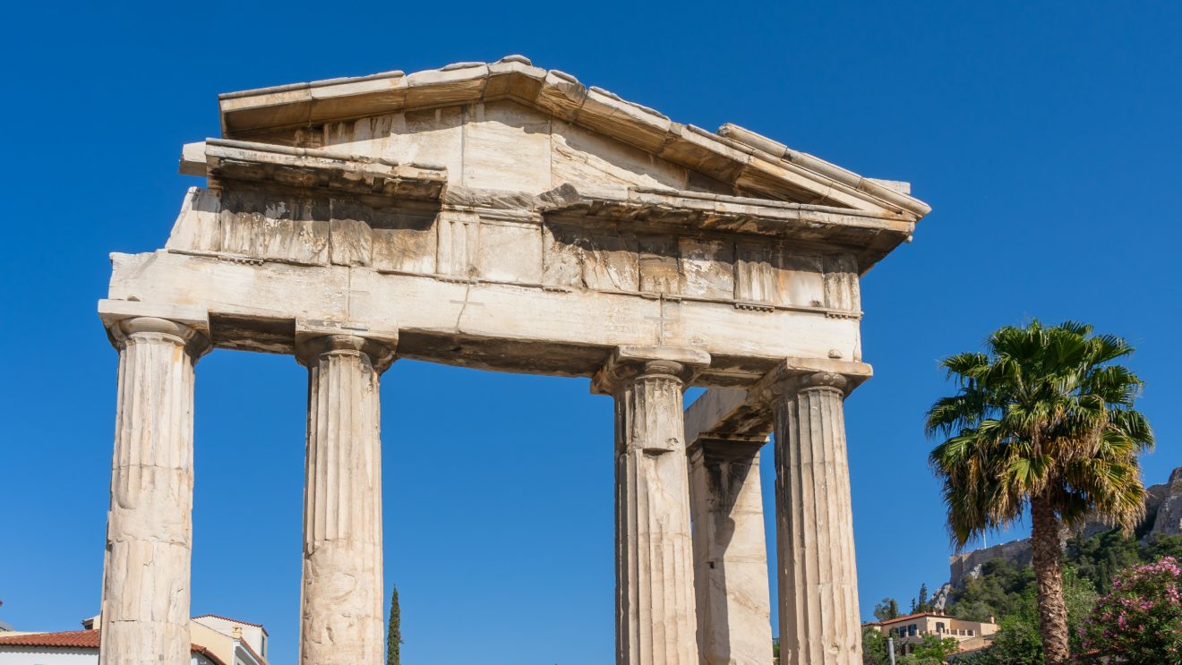 Gate,Of,Athena,Archegetis,At,The,Archaeological,Site,Of,The