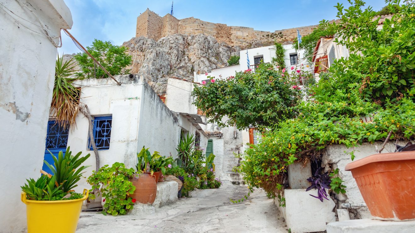 The,Narrow,Streets,Of,Anafiotika,,A,Village,In,Athens