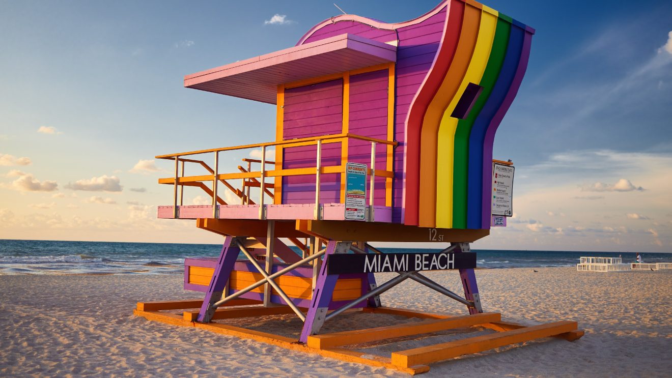 Miami,Beach,Lifeguard,Hut,At,12th,Street.,Miami,,Florida