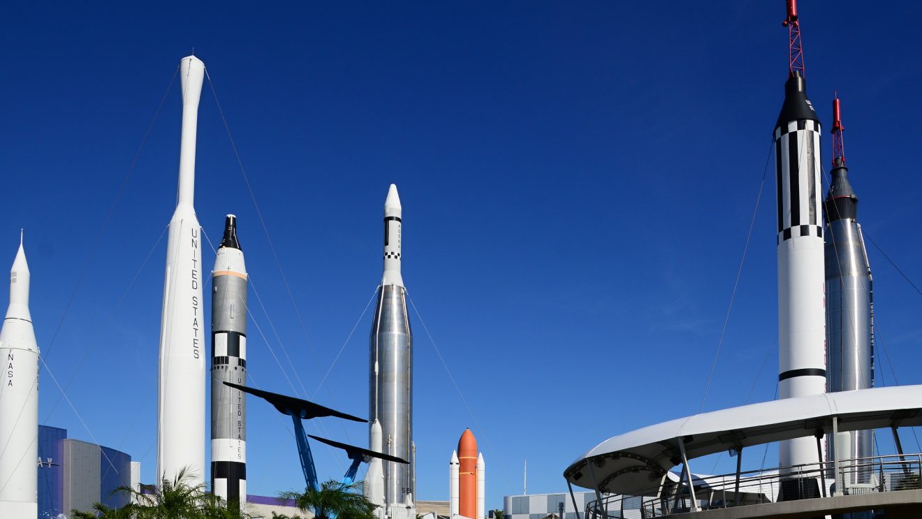 Rocket,Garden,In,Kennedy,Space,Center,,Florida