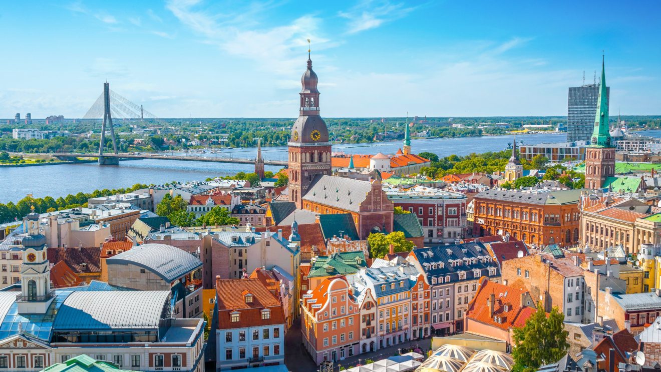View,From,Tower,Of,St.,Peters,Church,On,Riga,Cathedral